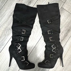 Knee high heel boots